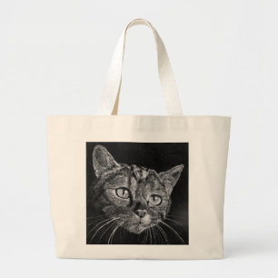 Bag Art Cat Face Grote Tote Bag
