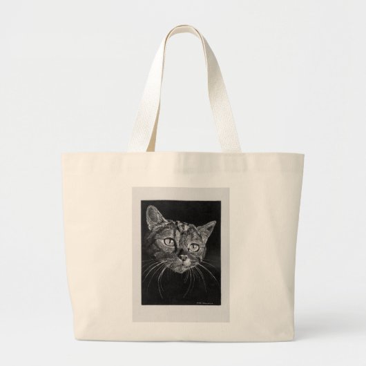 Bag Art Cat Face Grote Tote Bag (Voorkant)