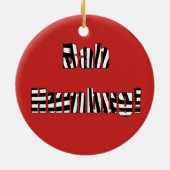 Bag humbug woorden kerstversiering keramisch ornament (Achterkant)