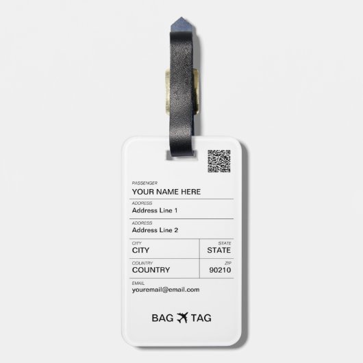 BAG LABEL -<Custom name>Ik ben het! Bagagelabel (Achterkant verticaal)