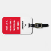 BAG LABEL -<Custom name>Ik word duizelig! Bagagelabel (Voorkant horizontaal)