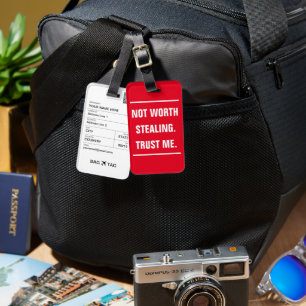BAG LABEL - Het is niet de moeite waard om te stel Bagagelabel