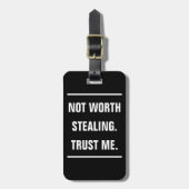 BAG LABEL - Het is niet de moeite waard om te stel Bagagelabel (Voorkant verticaal)