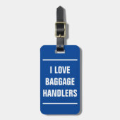 BAG LABEL - Ik hou van bagagemanagers. Bagagelabel (Voorkant verticaal)