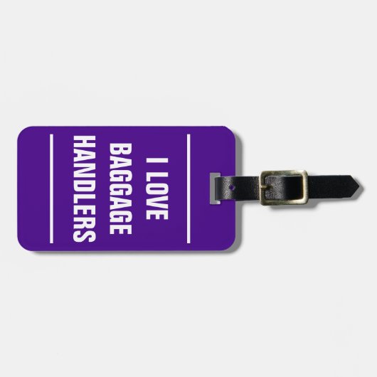 BAG LABEL - Ik hou van bagagemanagers. Bagagelabel (Voorkant horizontaal)