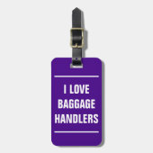 BAG LABEL - Ik hou van bagagemanagers. Bagagelabel (Voorkant verticaal)