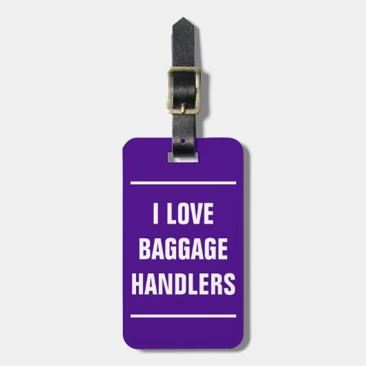 BAG LABEL - Ik hou van bagagemanagers. Bagagelabel (Voorkant verticaal)