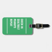 BAG-LABEL - Inchecken, pinda's, Herhalen Bagagelabel (Voorkant horizontaal)