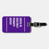 BAG-LABEL - Inchecken, pinda's, Herhalen Bagagelabel (Voorkant horizontaal)