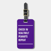 BAG-LABEL - Inchecken, pinda's, Herhalen Bagagelabel (Voorkant verticaal)