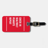 BAG-LABEL - Inchecken, pinda's, Herhalen Bagagelabel (Voorkant horizontaal)