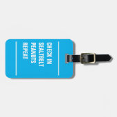 BAG-LABEL - Inchecken, pinda's, Herhalen Bagagelabel (Voorkant horizontaal)