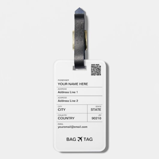 BAG-LABEL - kapitein Bagagelabel (Achterkant verticaal)