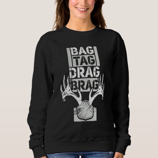 Bag Label Slepen Brag Deer Hunting Trui (Voorkant)
