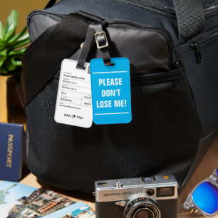 BAG LABEL - Verlies me alsjeblieft niet! Bagagelabel