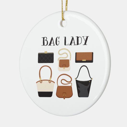 Bag Lady Keramisch Ornament (Links)