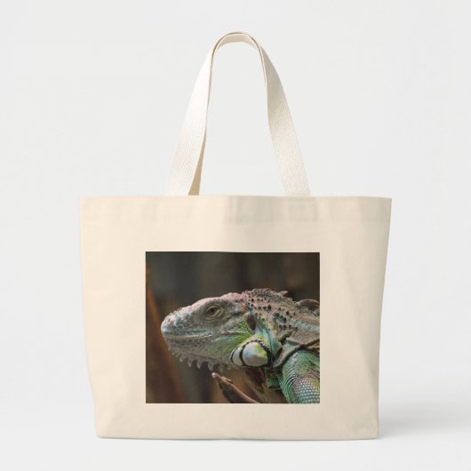 Bag met hoofd van de kleurrijke Iguana hagedis Grote Tote Bag (Voorkant)