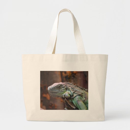 Bag met kleurrijke Iguana hagedis Grote Tote Bag (Voorkant)