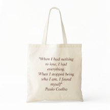 Bag met Paulo Coelho Quote