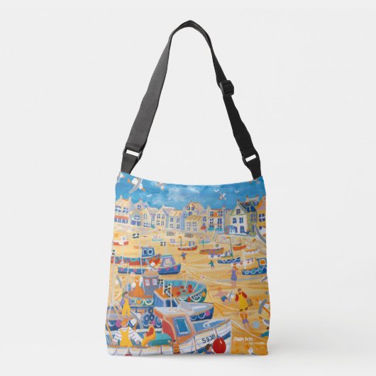 Bag met St Ives, Cornwall van kunstenaar John Dyer Crossbody Tas (Voorkant)