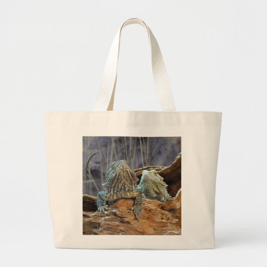 Bag met twee merkwaardige lizards grote tote bag (Voorkant)