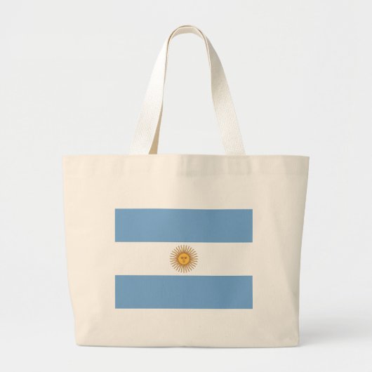 Bag met vlag van Argentinië Grote Tote Bag (Voorkant)