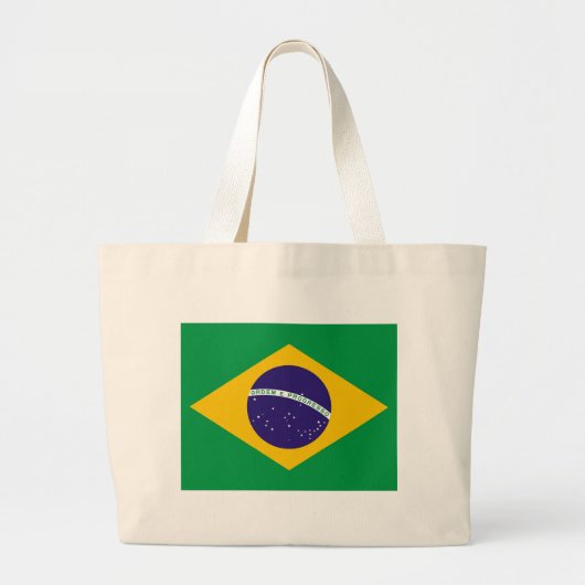 Bag met vlag van Brazilië Grote Tote Bag (Voorkant)