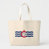 Bag met vlag van Cincinnati, Ohio, Verenigde State Grote Tote Bag (Voorkant)