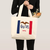 Bag met vlag van de staat Iowa - VS Grote Tote Bag (Voorkant (product))