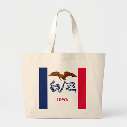 Bag met vlag van de staat Iowa - VS Grote Tote Bag (Voorkant)