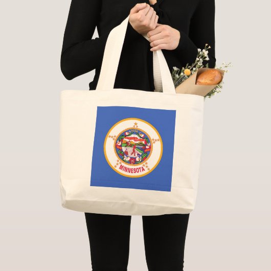 Bag met vlag van de staat Minnesota - VS Grote Tote Bag (Voorkant (product))