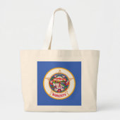 Bag met vlag van de staat Minnesota - VS Grote Tote Bag (Voorkant)