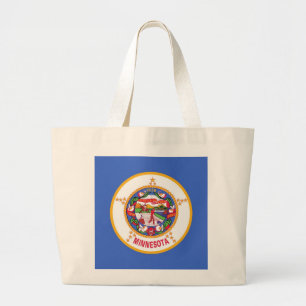 Bag met vlag van de staat Minnesota - VS Grote Tote Bag