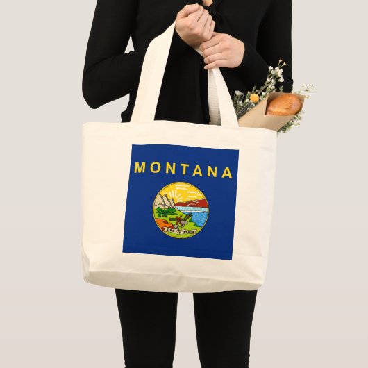 Bag met vlag van de staat Montana - VS Grote Tote Bag (Voorkant (product))