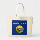 Bag met vlag van de staat Montana - VS Grote Tote Bag (Voorkant)