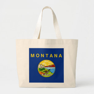 Bag met vlag van de staat Montana - VS Grote Tote Bag