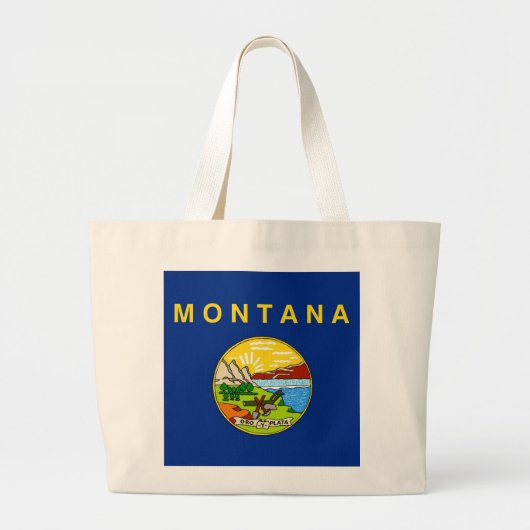 Bag met vlag van de staat Montana - VS Grote Tote Bag (Voorkant)