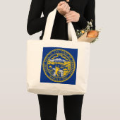 Bag met vlag van de staat Nebraska - VS Grote Tote Bag (Voorkant (product))