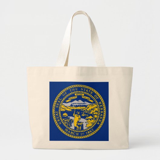 Bag met vlag van de staat Nebraska - VS Grote Tote Bag (Voorkant)