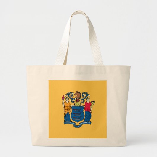 Bag met vlag van de staat New Jersey - VS Grote Tote Bag (Voorkant)