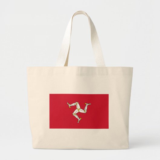 Bag met vlag van eiland Man Grote Tote Bag (Voorkant)