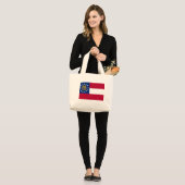 Bag met vlag van Georgië - VS Grote Tote Bag (Voorkant (model))