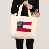 Bag met vlag van Georgië - VS Grote Tote Bag (Voorkant (product))