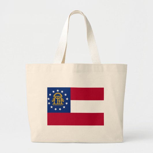 Bag met vlag van Georgië - VS Grote Tote Bag (Voorkant)