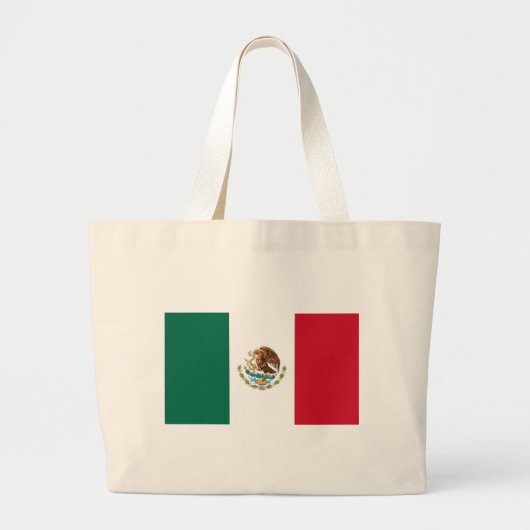 Bag met vlag van Mexico Grote Tote Bag (Voorkant)