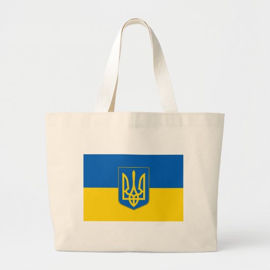Bag met vlag van Oekraïne Grote Tote Bag (Voorkant)