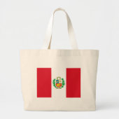 Bag met vlag van Peru Grote Tote Bag (Voorkant)