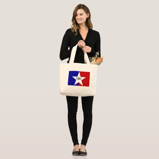 Bag met vlag van San Antonio, VS Grote Tote Bag (Voorkant (model))