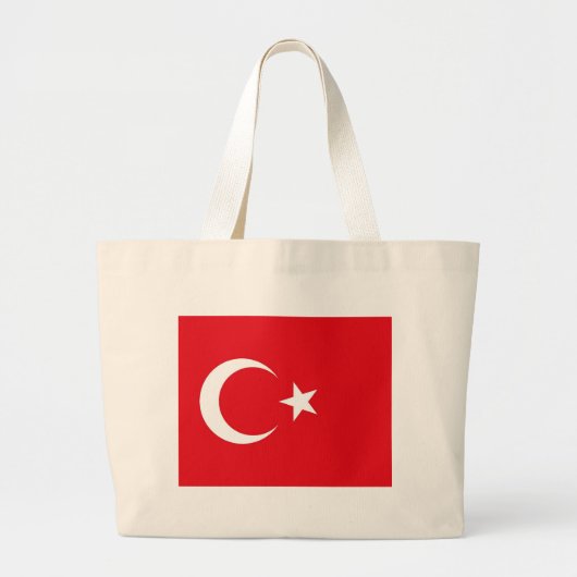 Bag met vlag van Turkije Grote Tote Bag (Voorkant)