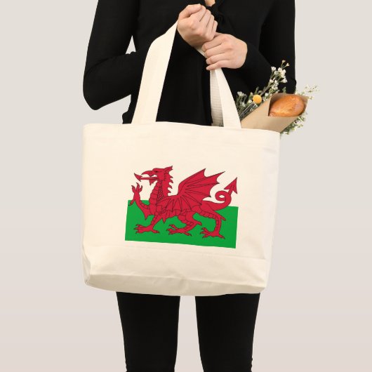 Bag met vlag van Wales Grote Tote Bag (Voorkant (product))